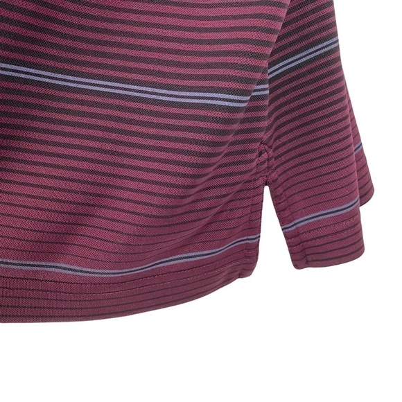 Roundtree & Yorke Tall Performance Golf Burgundy Striped Polo Shirt Men's 2XT - Picture 4 of 7